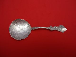 Paye & Baker Sterling Silver Confection Spoon With Acid - Etched Pansies 5 1/2 
