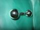 Vintage Tiffany & Co Solid Sterling Barbell Baby Rattle & Bag Other photo 2