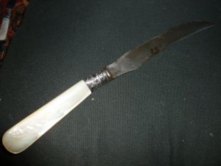 Old Baird North Sterling Knife Providence Ri M O Pearl photo