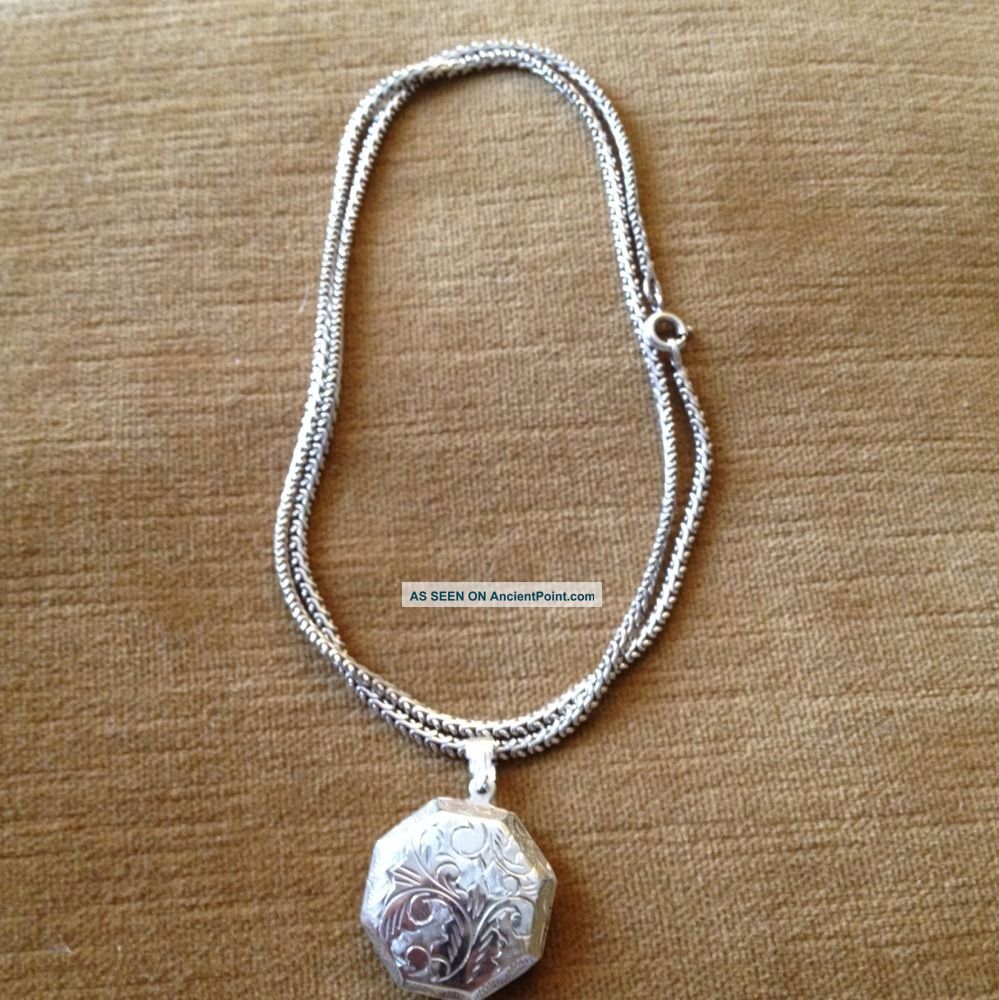Sterling Silver West Gemany Necklace W/photo Frame Charm Other photo