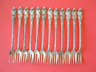 Unger Bros Douvaine 12 Pc Cocktail Forks Sterling Nm photo