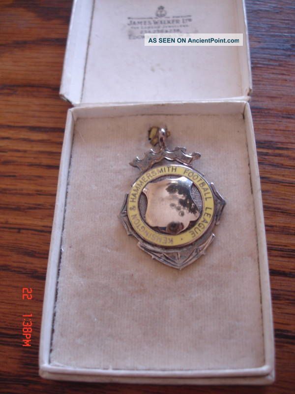 Antique Sterling Silver London Soccer Medal Pendant Other photo