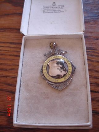 Antique Sterling Silver London Soccer Medal Pendant photo