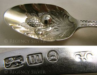 Georgian 1787 Tea Spoon Solid Sterling Silver Bright - Cut Berry Hester Bateman photo