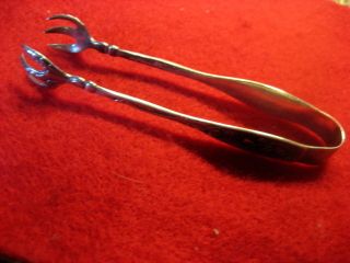 Antique Sugar Tongs Hallmarked Sterling Silver 1897 photo