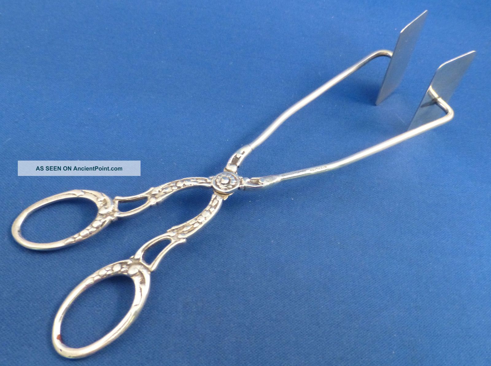 San Giovanni Unusual Sterling Scissor Style Sandwich Tongs - 7 
