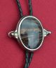 Bola/bolo - Brown Landscape Agate On Black Leather Cord - 40 Inches Other photo 1