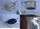A Large English Sterling Silver Mustard Pot & Spoon Birmingham. Other photo 1