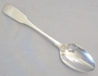 Antique English 1854 Sterling Silver Fiddle Soup Table Spoon Lond Richards Crest photo