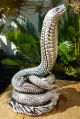 Sterling Silver 999 Stamped Amazing King Cobra Snake Statue One Of Kind Other photo 7