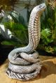 Sterling Silver 999 Stamped Amazing King Cobra Snake Statue One Of Kind Other photo 7