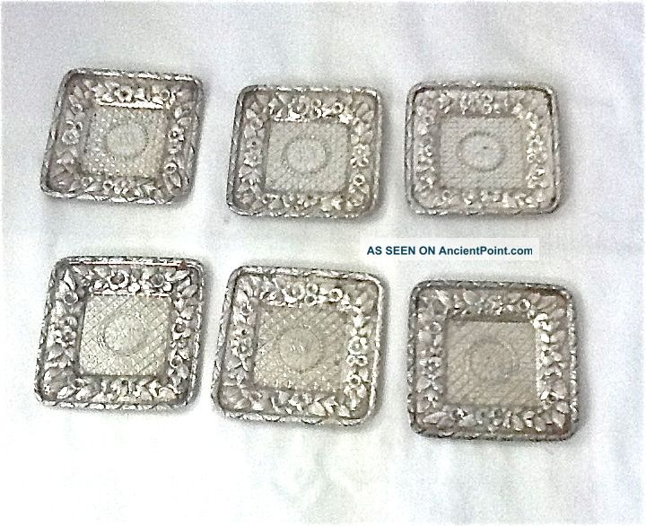 6 Antique Peter L.  Krider & Co.  Sterling Silver Butter Pats Other photo