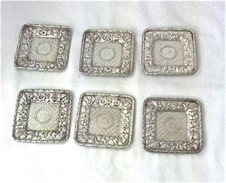 6 Antique Peter L.  Krider & Co.  Sterling Silver Butter Pats photo