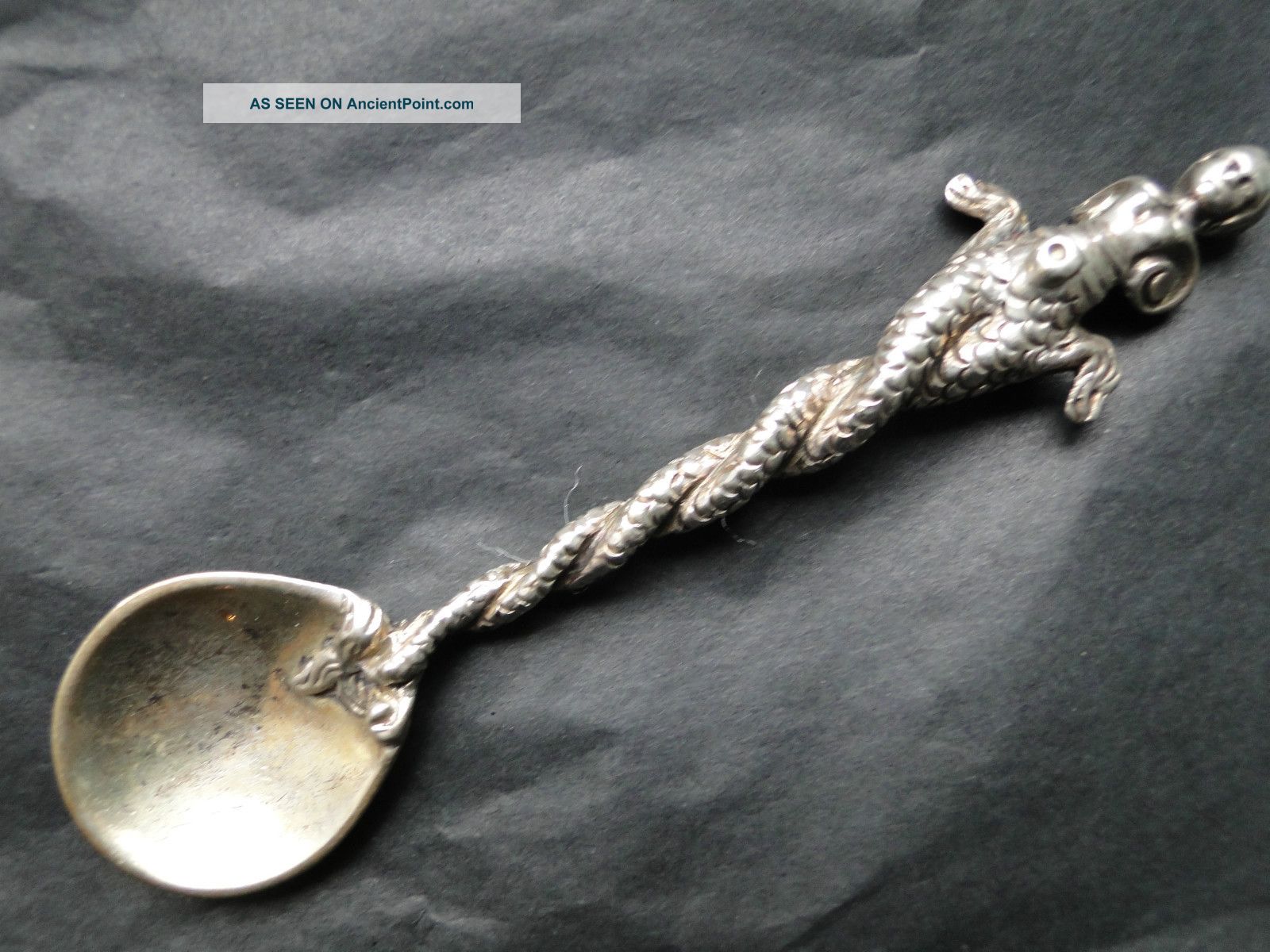 Salt Spoon Sterling Silver Made In London 1904 By C.  Stuart Harris Other photo