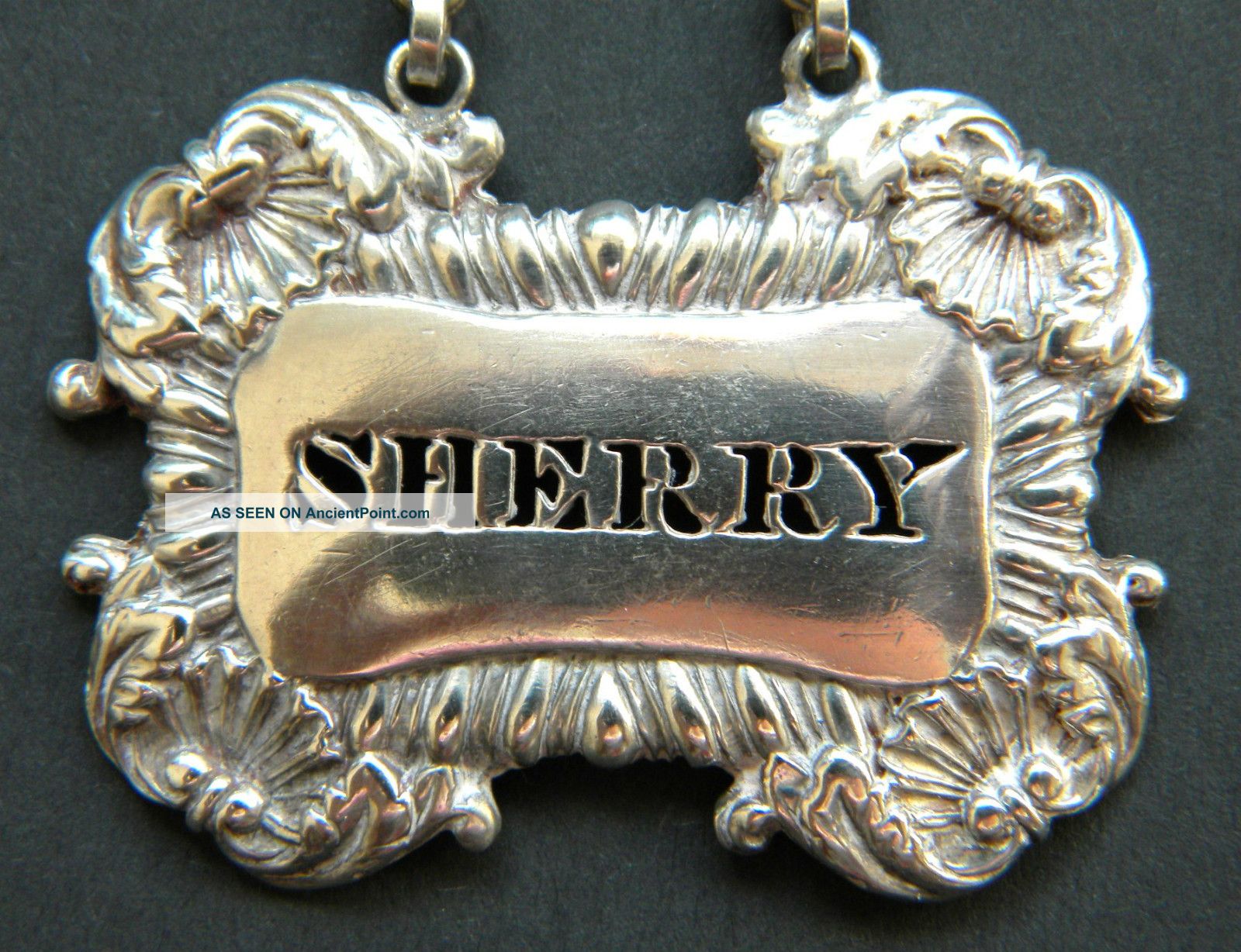 William Eaton Georgian Sterling Silver Shell Sherry Decanter Wine Label 1828 Other photo