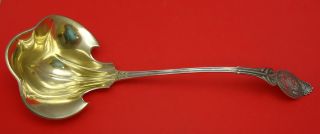 Medallion By Wood & Hughes Sterling Silver Punch Ladle Goldwashed 14 1/2 