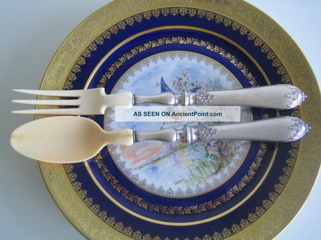 Antique French Sterling Silver Salad Serving Set 2/ps Other photo