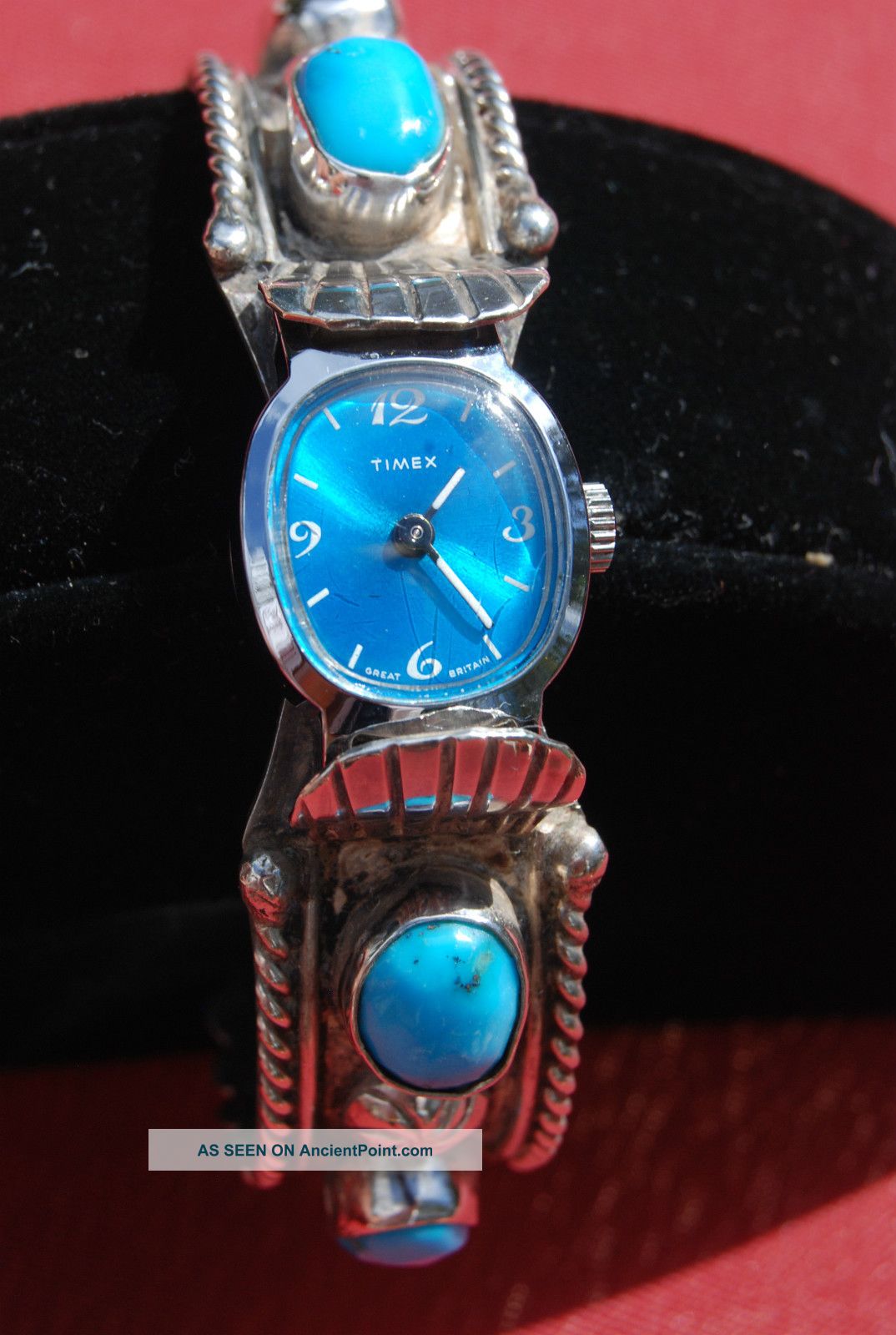 Sterling Womans Watch - Quartz - Turquoise Dial With Lovely Pastel Stones Other photo