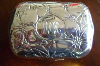 Art Nouveau Gorham Sterling Silver Clematis Soap Box 1 - Ca.  1903 photo