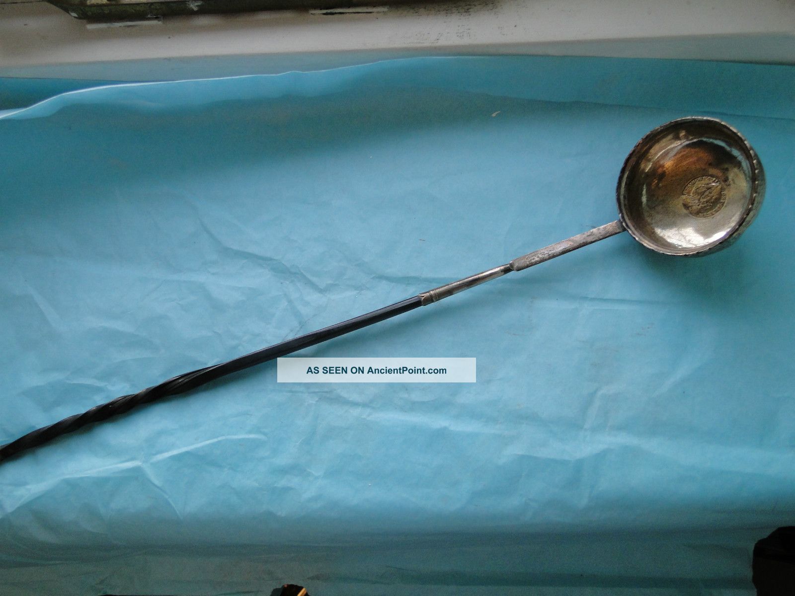 Scottish Toddy Ladle Sterling Silver - Whale Handle Twisted - Insert Coin Other photo