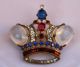 Magnificent 1900 ' S Sterling Silver Jewel Crown Brooch Signed Trifari Other photo 1