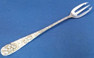Baltimore Rose - Schofield Sterling Decorated Back Unusual Lobster/seafood Fork (s) photo