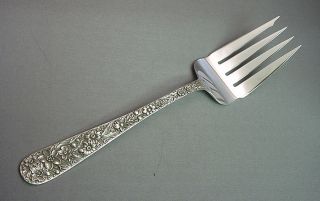 Repousse - Kirk Large Sterling Cold Meat Fork photo