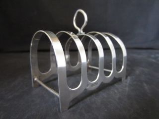 Small Vintage Solid Silver 4 Slice Toast Rack By C.  S.  G & Co - Birmingham - 1944 photo