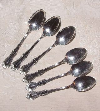 6 Lovely Demitasse Spoons 1945 Fine Arts Sterling Silver Southern Colonial L@@k photo