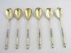 6 X Russian Silver Spoons,  Niello Cathedrals C1900 Gilded Other photo 1