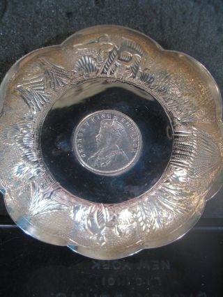 Sterling India Coin Bowl 1918 India Rupee photo