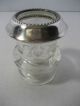 Old Glass Dish Jar With Sterling Silver Top Other photo 1