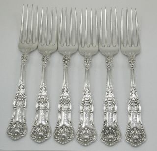 Silver Dessert Forks Set 6 American Queens Pattern photo