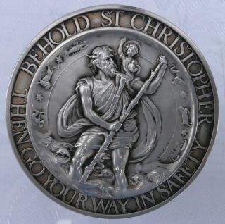 Gorham Sterling Silver St.  Christopher Religious Plaque,  Signed E.  E.  Codman photo
