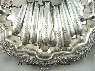 Puiforcat French Sterling Silver Set 12 Dinner Knives 10 