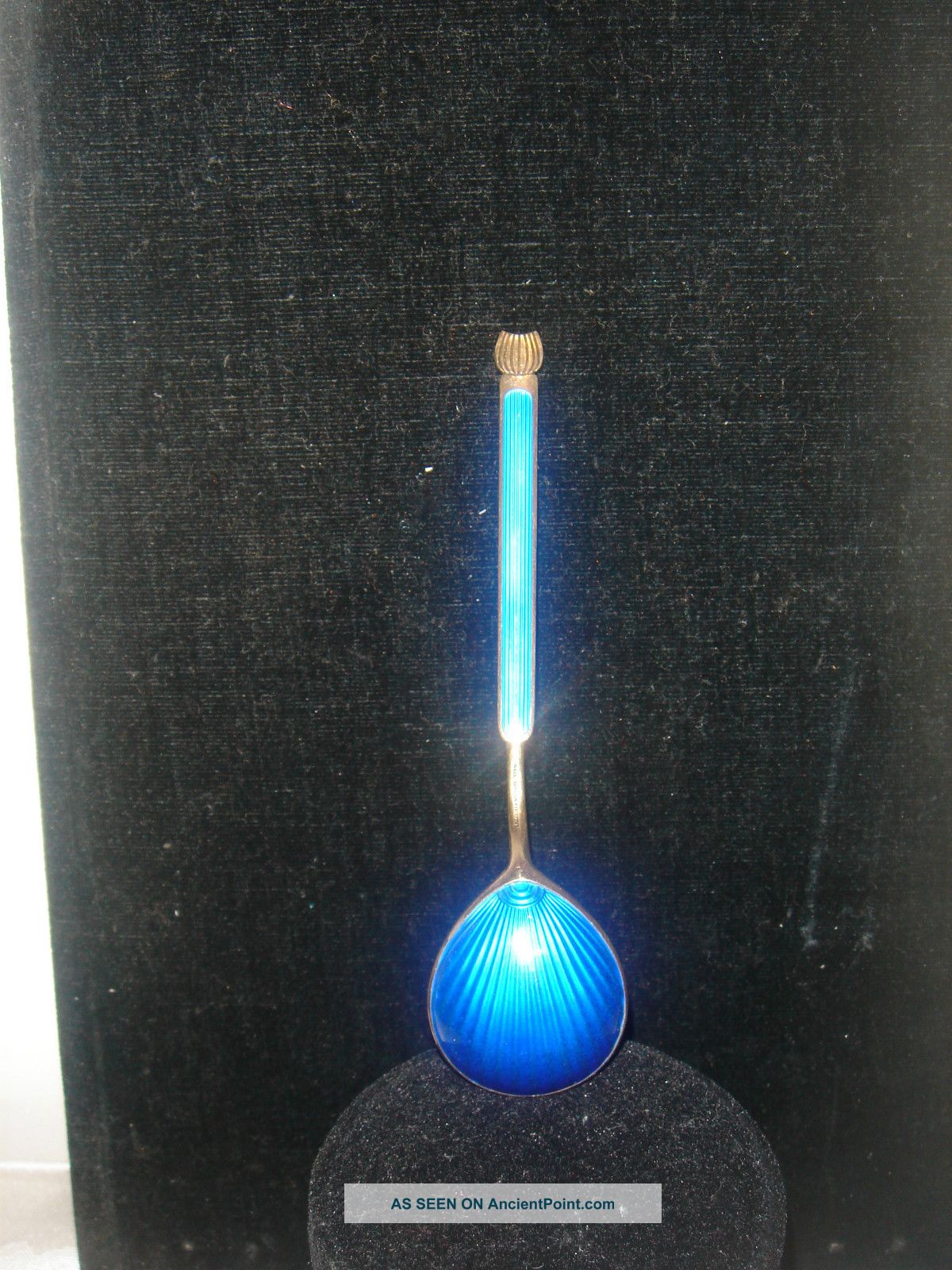 Denmark Sterling Silver Blue Enamel 5 