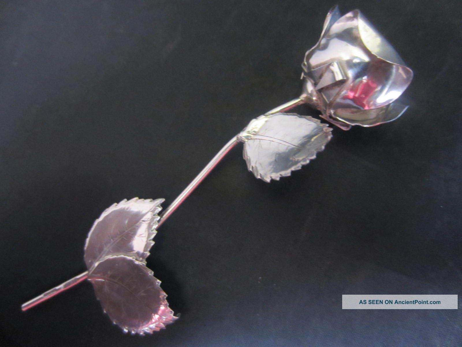 Solid Italian Silver Rose Branch Decoration Other photo
