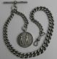 Lovely Heavy Antique Solid Silver H/marked Albert Watch Chain B1918 & Fob Medal Pocket Watches/ Chains/ Fobs photo 1