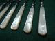 Antique Sterling Silver Tines & Blades Pearl Handle Forks & Knives Fruit 12pcs United Kingdom photo 3
