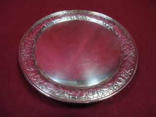 Repousse By A.  E.  Warner Sterling Silver Tray Salver Tray 11 Oz.  6 1/2 