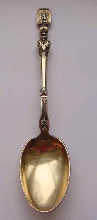Arms Of France Solid Silver Heraldic Spoon C 1890 - Ws photo