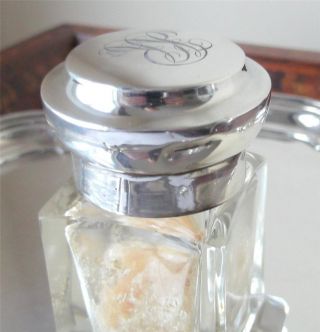 Large Silver Top Square Cut Smelling Salts Bottle - 1909 Henry Williamson Ltd photo