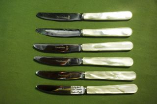 Set Of 6 Mother Of Pearl Handled Fruit Knives photo