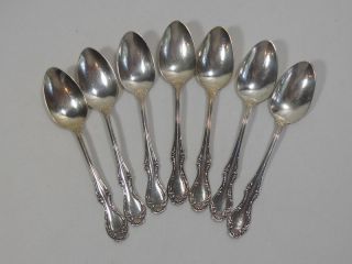 Northumbria Silver Cello Sterling Set Of 7 5 Oclock Coffee Spoons photo