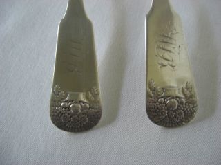 Coin Silver Serving Spoons - ' Basket Of Flowers,  Ca.  1830 ' S By J.  S.  Taft photo