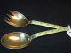 Two Piece Gold Washed Enamel Salad Serving Set From Norway Other photo 1