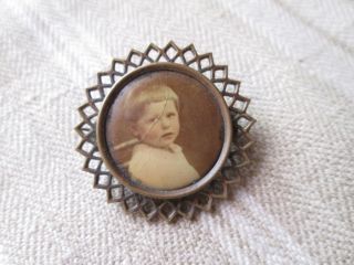 Antique Brooch Art Nouveax Wiht Little Girl photo