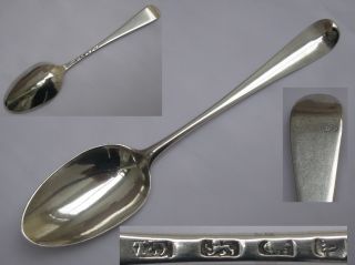 Antique English Sterling Silver Serving Spoon George Iii 1770 Thomas Deane.  Lon photo