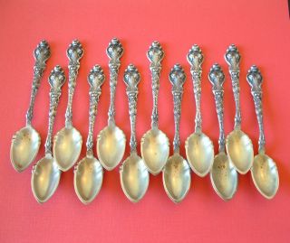 Antique Unger Bros Douvaine 12 Pc Citrus Spoons Nomono photo