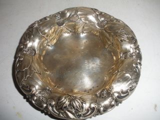 Antique Whiting Manufacturing Co.  Sterling Silver Nut Art Nouveau Repousse Bowl photo